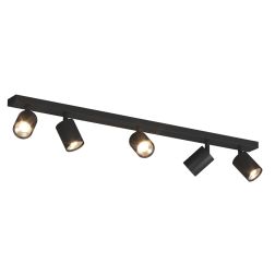 KORA BINARIO A 5 LUCI CON SPOT ORIENTABILI METALLO NERO, BIANCO E SABBIA CON LAMPADINE ATTACCO GU10