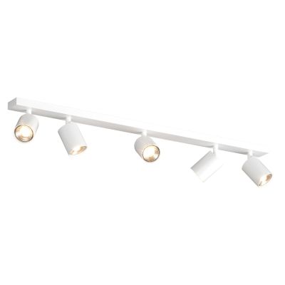 KORA BINARIO A 5 LUCI CON SPOT ORIENTABILI METALLO NERO, BIANCO E SABBIA CON LAMPADINE ATTACCO GU10