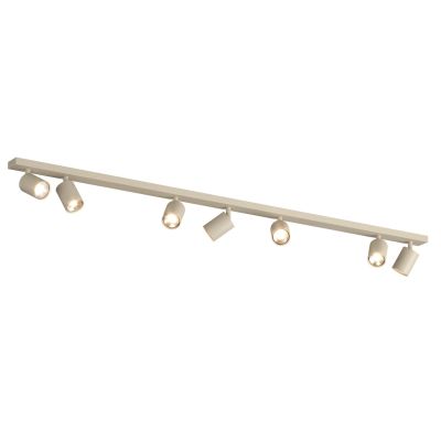 KORA BINARIO A 7 LUCI CON SPOT ORIENTABILI METALLO NERO, BIANCO E SABBIA CON LAMPADINE ATTACCO GU10