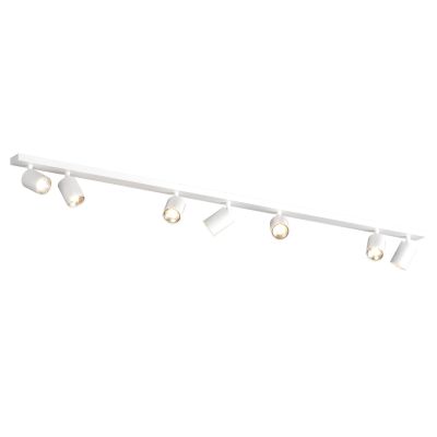 KORA BINARIO A 7 LUCI CON SPOT ORIENTABILI METALLO NERO, BIANCO E SABBIA CON LAMPADINE ATTACCO GU10