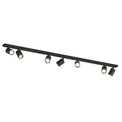 KORA BINARIO A 7 LUCI CON SPOT ORIENTABILI METALLO NERO, BIANCO E SABBIA CON LAMPADINE ATTACCO GU10