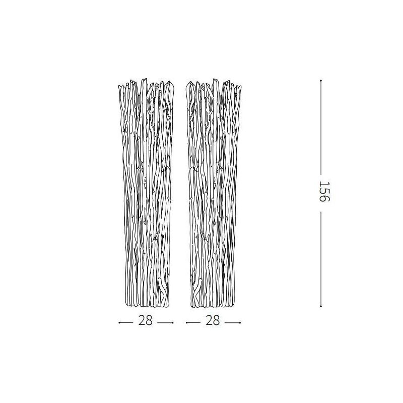 LAMPADA DA TERRA IN STILE RUSTICO ED ETNICO COSTRUITA COMPLETAMENTE CON RAMI IN LEGNO INTRECCIATI CRISTALENSI - Cristalensi Shop