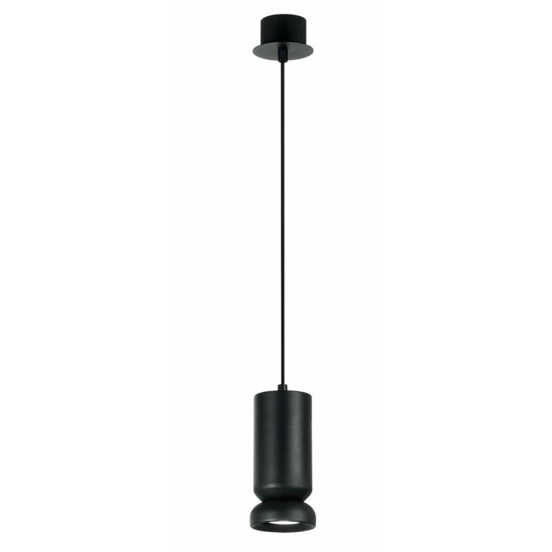 LILIUM SOSPENSIONE SINGOLA  A CILINDRO SVASATO METALLO ORO O NERO DESIGN MODERNO LAMPADINA GU10