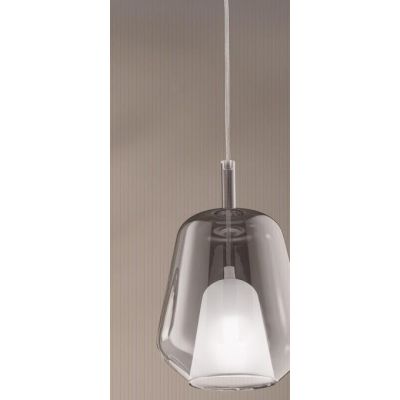 THELMA SOSPENSIONE SINGOLA IN VETRO SOFFIATO TRASPARENTE, FUME O AMBRA D19 CM DESIGN MODERNO