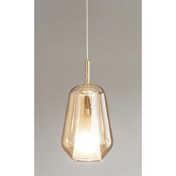 THELMA SOSPENSIONE SINGOLA IN VETRO SOFFIATO TRASPARENTE, FUME O AMBRA D19 CM DESIGN MODERNO