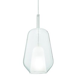 THELMA SOSPENSIONE SINGOLA IN VETRO SOFFIATO TRASPARENTE, FUME O AMBRA D19 CM DESIGN MODERNO 2