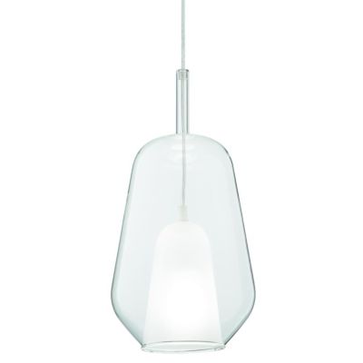 THELMA SOSPENSIONE SINGOLA IN VETRO SOFFIATO TRASPARENTE, FUME O AMBRA D19 CM DESIGN MODERNO
