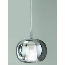 THELMA SOSPENSIONE SINGOLA D25 CM IN VETRO SOFFIATO TRASPARENTE, FUME O AMBRA  DESIGN MODERNO 2