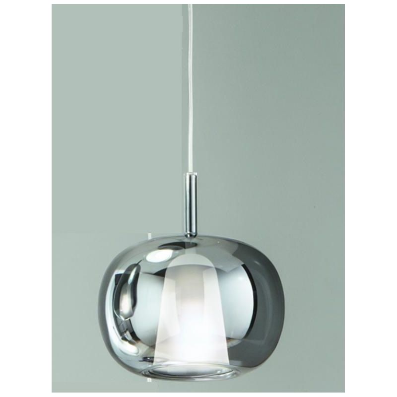 THELMA SOSPENSIONE SINGOLA D25 CM IN VETRO SOFFIATO TRASPARENTE, FUME O AMBRA  DESIGN MODERNO