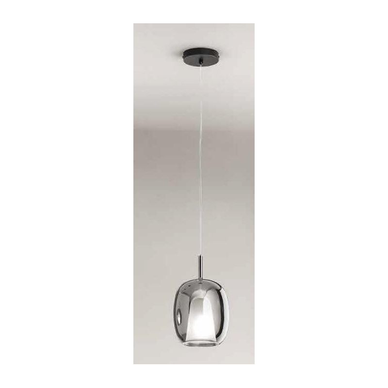 THELMA SOSPENSIONE SINGOLA D19 CM IN VETRO SOFFIATO TRASPARENTE, FUME O AMBRA  DESIGN MODERNO