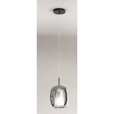 THELMA SOSPENSIONE SINGOLA D19 CM IN VETRO SOFFIATO TRASPARENTE, FUME O AMBRA  DESIGN MODERNO