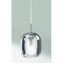 THELMA SOSPENSIONE SINGOLA D19 CM IN VETRO SOFFIATO TRASPARENTE, FUME O AMBRA  DESIGN MODERNO