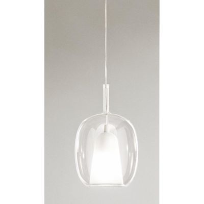 THELMA SOSPENSIONE SINGOLA D19 CM IN VETRO SOFFIATO TRASPARENTE, FUME O AMBRA  DESIGN MODERNO