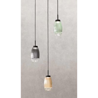 EKOS SOSPENSIONE SINGOLA CON DIFFUSORE IN VETRO COLORARO D12 CM LED 6W LUCE 3000K MODERNA