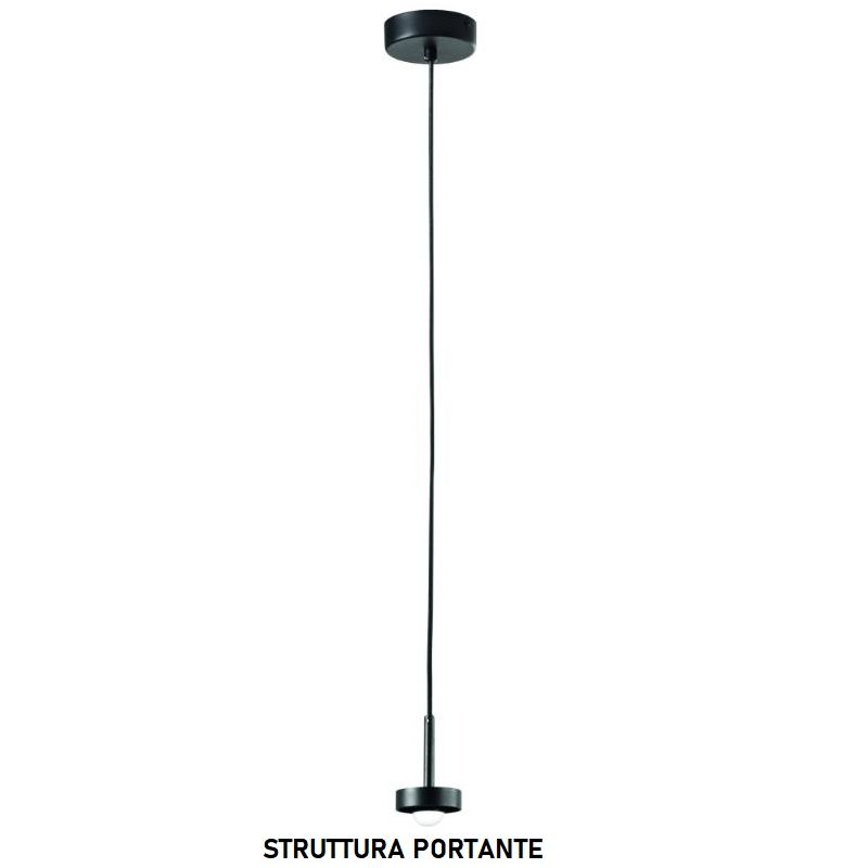 EKOS SOSPENSIONE SINGOLA CON DIFFUSORE IN VETRO COLORATO D18 CM LED 6W LUCE 3000K MODERNA