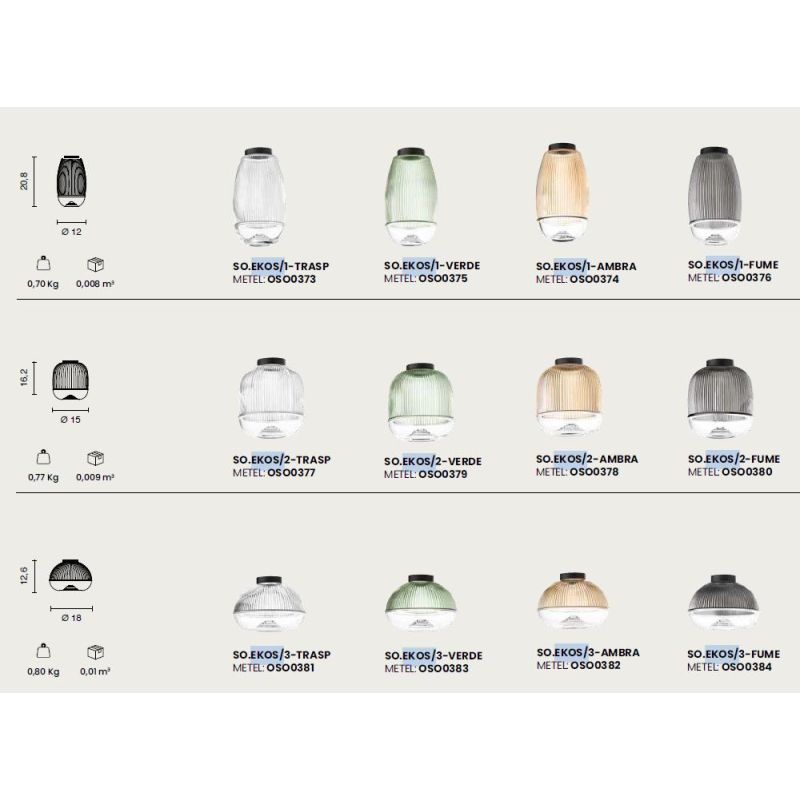 EKOS LAMPADARIO A SOSPENSIONE ROTONDO 6 LUCI DIFFUSORI IN VETRO COLORATO LED 36W LUCE 3000K MODERNO