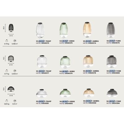 EKOS LAMPADARIO A SOSPENSIONE ROTONDO 6 LUCI DIFFUSORI IN VETRO COLORATO LED 36W LUCE 3000K MODERNO