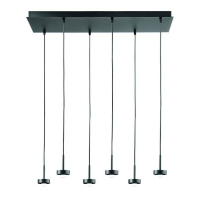 EKOS LAMPADARIO A SOSPENSIONE RETTANGOLARE 6 LUCI DIFFUSORI IN VETRO COLORATO LED 36W LUCE 3000K MODERNO