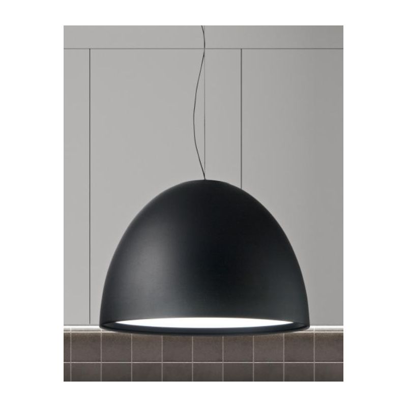CUPOLA LAMPADARIO A SOSPENSIONE D60 CM LED 50W LUCE 3000K ALLUMINIO BIANCO, NERO O TERRA MODERNO
