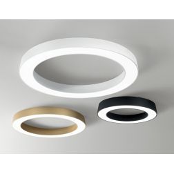 GLOBUS PLAFONIERA AD ANELLO 3 MISURE LED DIMMERABILE LUCE CCT 3000K-4000K ALLUMINIO 3 COLORI