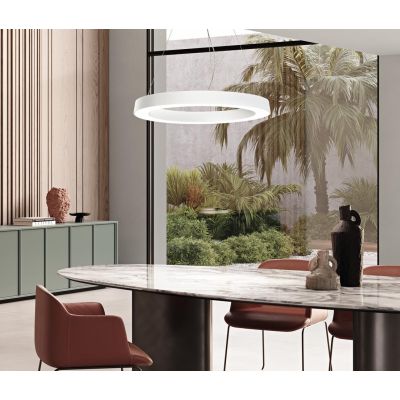 GLOBUS LAMPADARIO A SOSPENSIONE AD ANELLO 3 MISURE LED DIMMERABILE LUCE CCT 3000K-4000K 3 COLORI