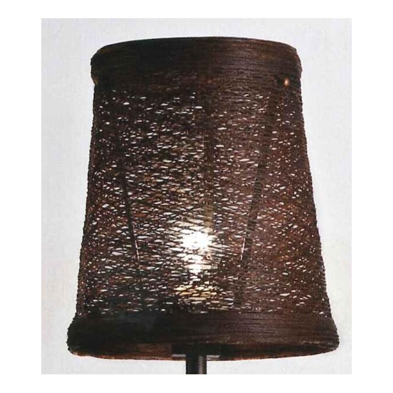 CORDA LAMPADA DA TERRA PICCOLA CON PARALUME IN CORDA INCOLLATA MARRONE O BIANCA Illuminando - Cristalensi Shop Online