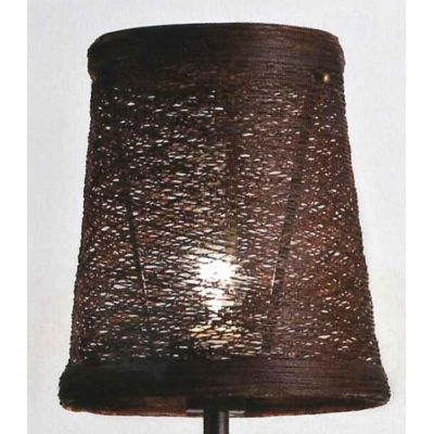 CORDA LAMPADA DA TERRA PICCOLA CON PARALUME IN CORDA INCOLLATA MARRONE O BIANCA Illuminando - Cristalensi Shop Online