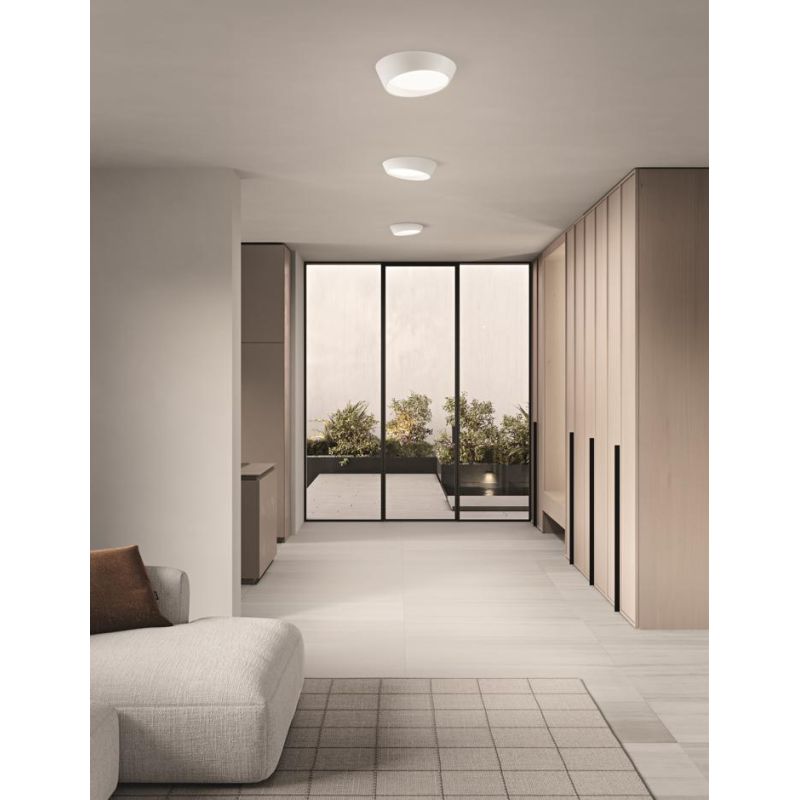 HALF PLAFONIERA MODERNA BIANCA 3 MISURE LED INTEGRATO DIMMERABILE LUCE CCT 3000K - 4000K