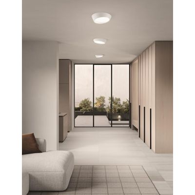 HALF PLAFONIERA MODERNA BIANCA 3 MISURE LED INTEGRATO DIMMERABILE LUCE CCT 3000K - 4000K