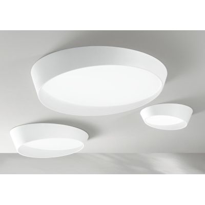 HALF PLAFONIERA MODERNA BIANCA 3 MISURE LED INTEGRATO DIMMERABILE LUCE CCT 3000K - 4000K