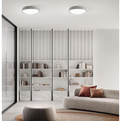 CONCRETE PLAFONIERA IN CEMENTO 3 COLORI D41 CM LED 20W LUCE 3000K STILE VINTAGE