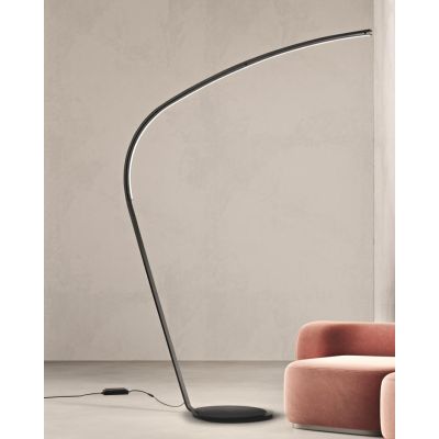 STYLE PIANTANA AD ARCO H217 CM IN METALLO NERO O ORO LED 36W LUCE 3000K DIMMERABILE