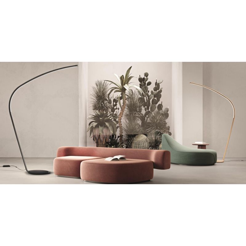 STYLE PIANTANA AD ARCO H217 CM IN METALLO NERO O ORO LED 36W LUCE 3000K DIMMERABILE