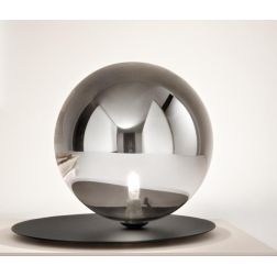 SNAIL LAMPADA DA TAVOLO MODERNA DIFFUSORE A SFERA IN VETRO E BASE IN METALLO 3 COLORI LAMPADINA G9 2