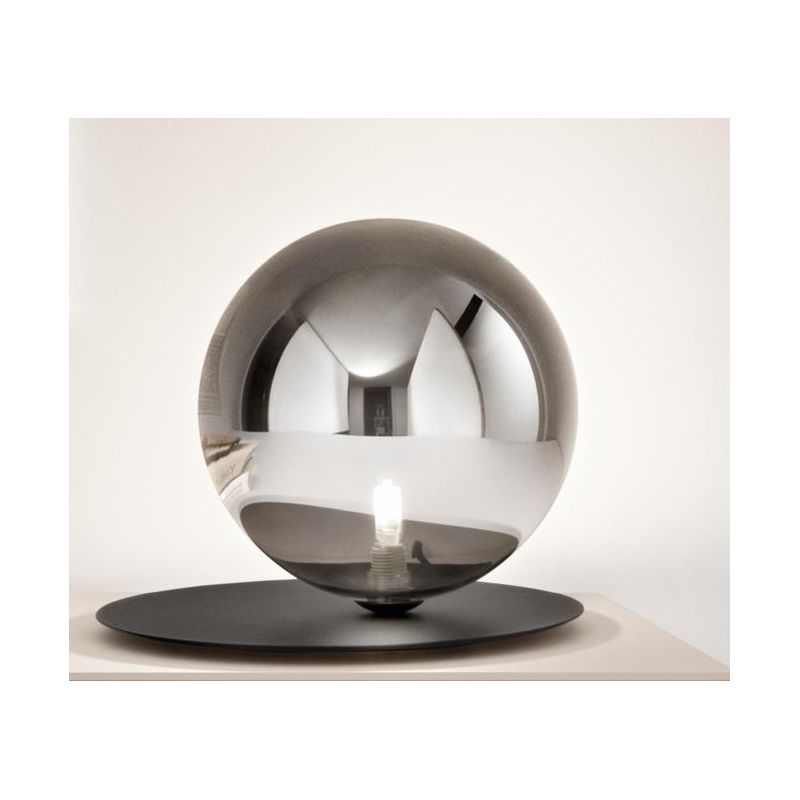 SNAIL LAMPADA DA TAVOLO MODERNA DIFFUSORE A SFERA IN VETRO E BASE IN METALLO 3 COLORI LAMPADINA G9