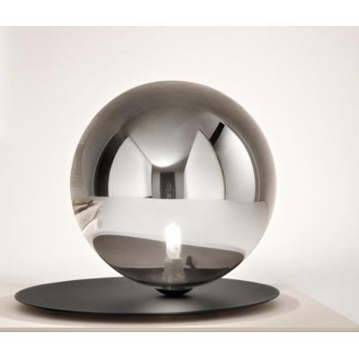 SNAIL LAMPADA DA TAVOLO MODERNA DIFFUSORE A SFERA IN VETRO E BASE IN METALLO 3 COLORI LAMPADINA G9