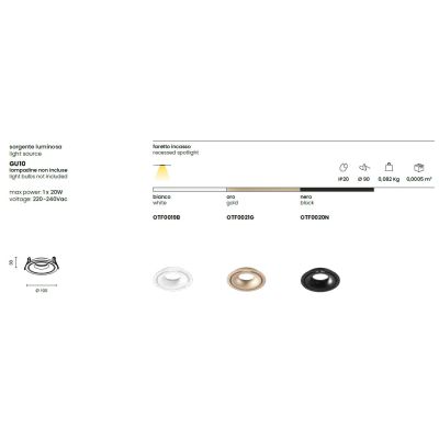 BAYA FARETTO DA INCASSO ROTONDO IN ALLUMINIO 3 COLORI CON PORTALAMPADA GU10 MODERNO