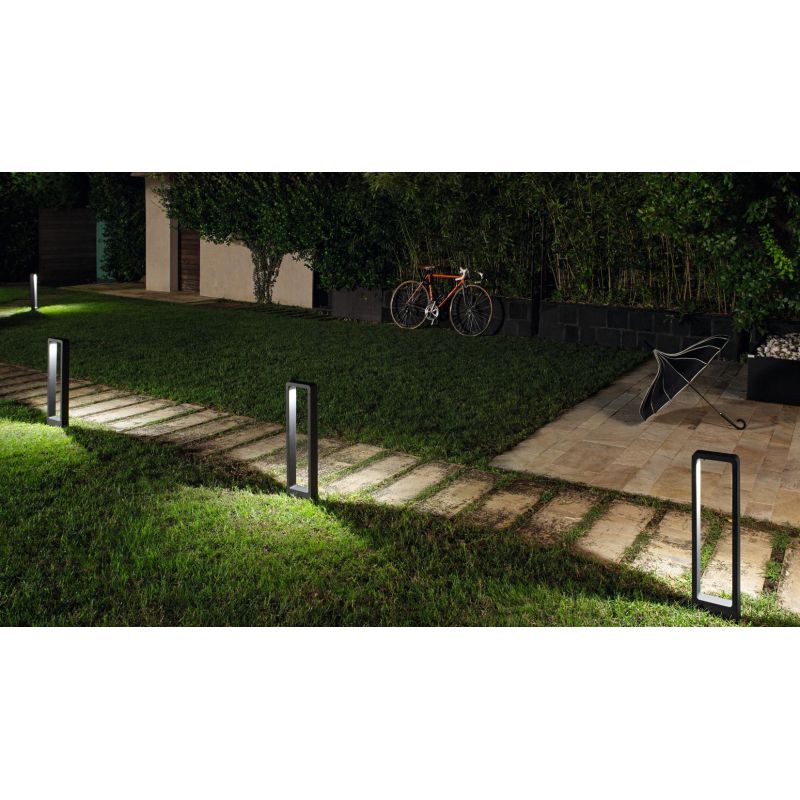 NATURE PALO DA ESTERNI IN 3 MISURE IP65 LED INTEGRATO LUCE 4000K ALLUMINIO NERO O CORTEN DESIGN MODERNO