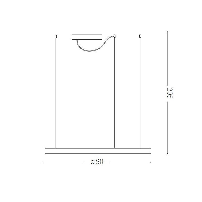 SOSPENSIONE MODERNA FORMA CIRCOLARE DIAMETRO CM 90 LED INTEGRATO 55W LUCE 3000K-4000K BIANCO O NERO CRISTALENSI - Cristalensi Sh