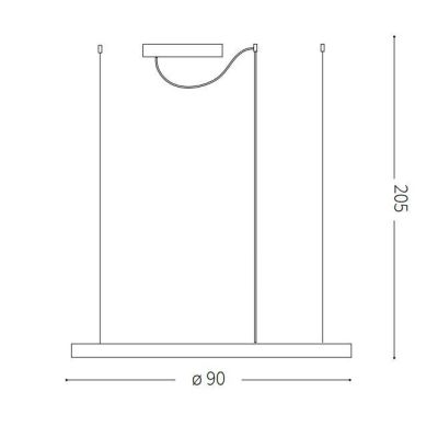 SOSPENSIONE MODERNA FORMA CIRCOLARE DIAMETRO CM 90 LED INTEGRATO 55W LUCE 3000K-4000K BIANCO O NERO CRISTALENSI - Cristalensi Sh
