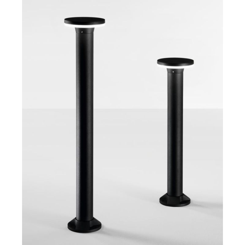 VIALE PALO DA ESTERNI ALLUMINIO CORTEN O NERO IP65 H60 E H80 CM LED INTEGRATO LUCE 4000K DESIGN MODERNO