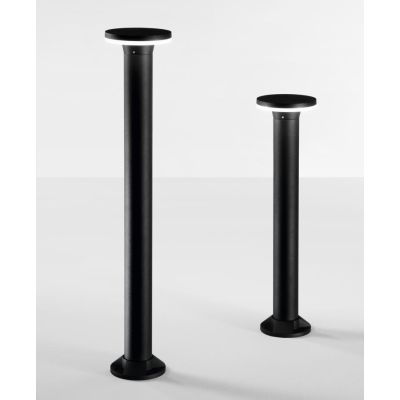 VIALE PALO DA ESTERNI ALLUMINIO CORTEN O NERO IP65 H60 E H80 CM LED INTEGRATO LUCE 4000K DESIGN MODERNO