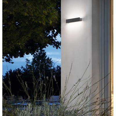 SIMBA APPLIQUE DA ESTERNO 2 MISURE IP65 LED LUCE 4000K BIEMISSIONE CORTEN O ANTRACITE MODERNA