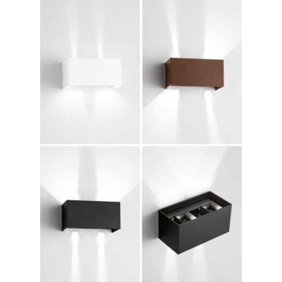 DOUBLE CUBE APPLIQUE DA ESTERNO IP65 BIEMISSIONE DI LUCE LED 20W LUCE 3000K-4000K 3 COLORI MODERNA