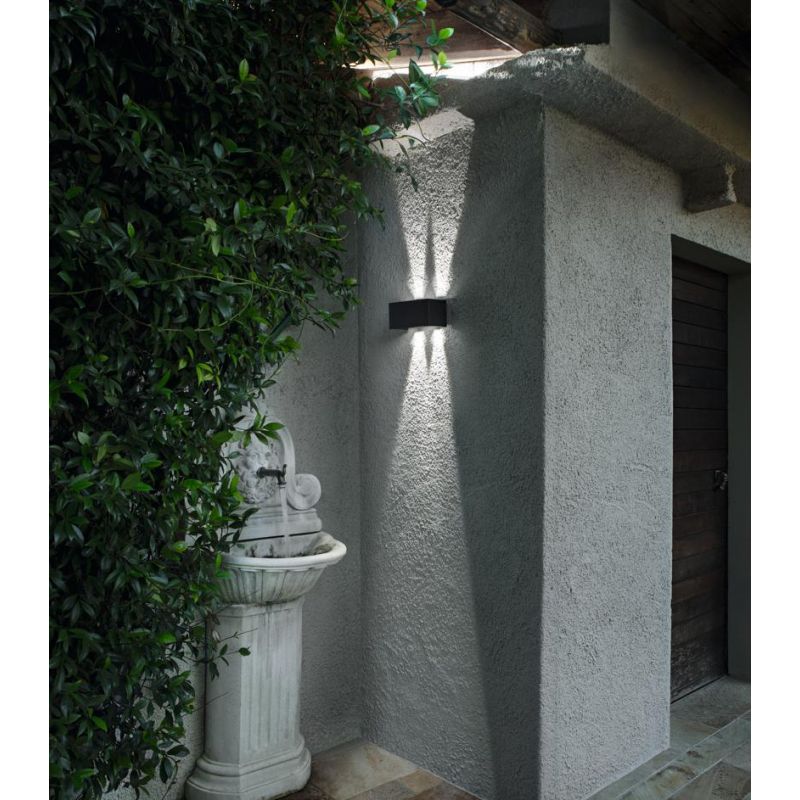 DOUBLE CUBE APPLIQUE DA ESTERNO IP65 BIEMISSIONE DI LUCE LED 20W LUCE 3000K-4000K 3 COLORI MODERNA