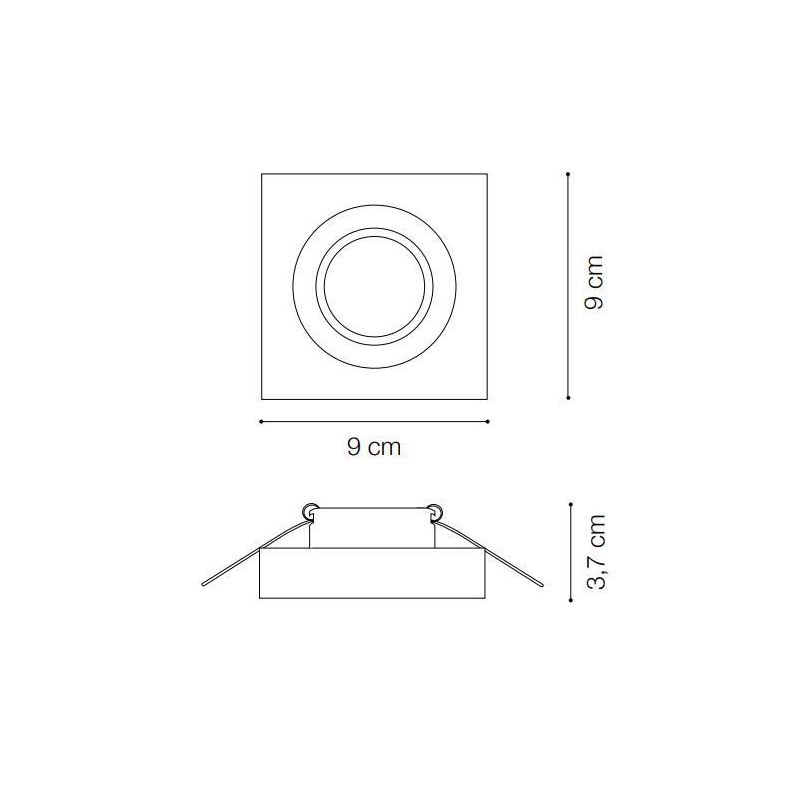 FARETTO DA INCASSO PER INTERNI MODERNO ELEGANTE QUADRATO REALIZZATO IN VETRO TRASPARENTE E ALLUMINIO CRISTALENSI - Cristalensi S