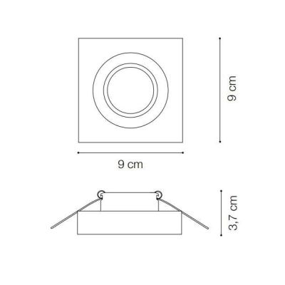 FARETTO DA INCASSO PER INTERNI MODERNO ELEGANTE QUADRATO REALIZZATO IN VETRO TRASPARENTE E ALLUMINIO CRISTALENSI - Cristalensi S