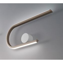 GLIFO LAMPADA DA PARETE LED 23W LUCE 2700K, 3000K E 4000K TORTORA CON BASE BIANCA DESIGN MODERNO