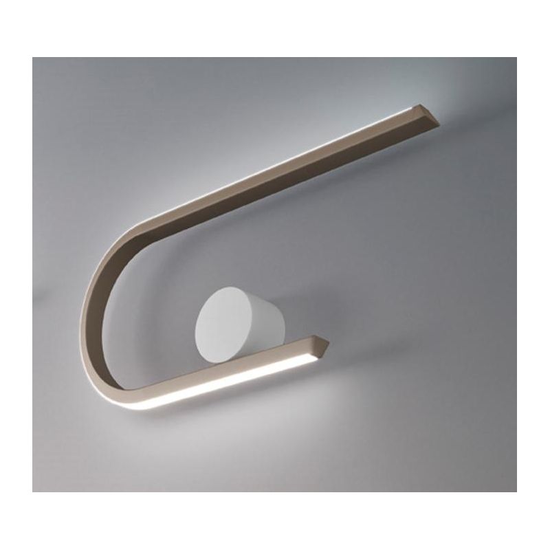 GLIFO LAMPADA DA PARETE LED 23W LUCE 2700K, 3000K E 4000K TORTORA CON BASE BIANCA DESIGN MODERNO