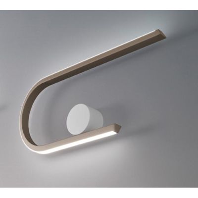 GLIFO LAMPADA DA PARETE LED 23W LUCE 2700K, 3000K E 4000K TORTORA CON BASE BIANCA DESIGN MODERNO